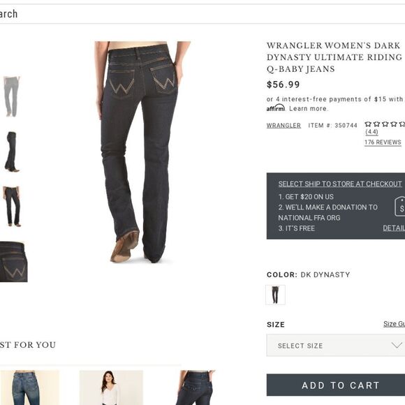 NEW WITH TAGS WRANGLER Q BABY‎ RIDING JEANS - Picture 2 of 11